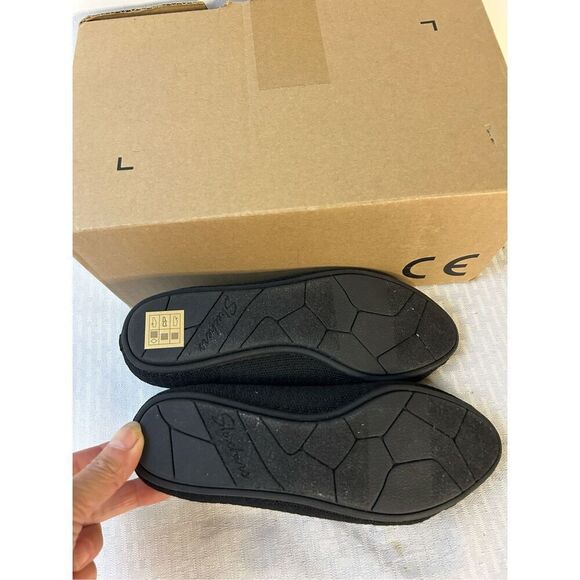 Skechers 7.5 stretch flats black air cooled memory foam #158343 - Picture 3 of 4
